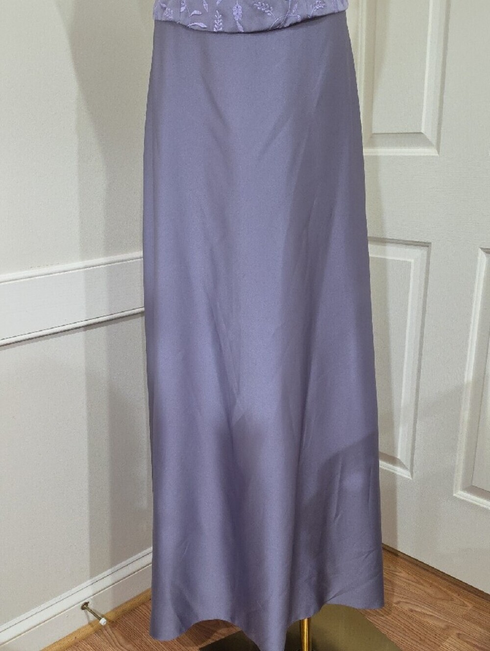 Mori Lee Two Piece Evening Gown-Lavender Satin Size 15/16 Fits Modern Size 10/12 - Picture 3 of 15